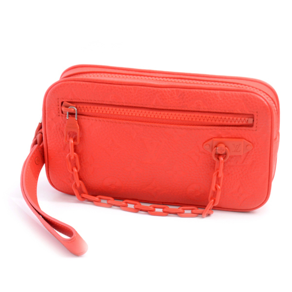 Louis Vuitton Abloh Pochette Red Bags Virgil Clutch Leather Volga Bag for